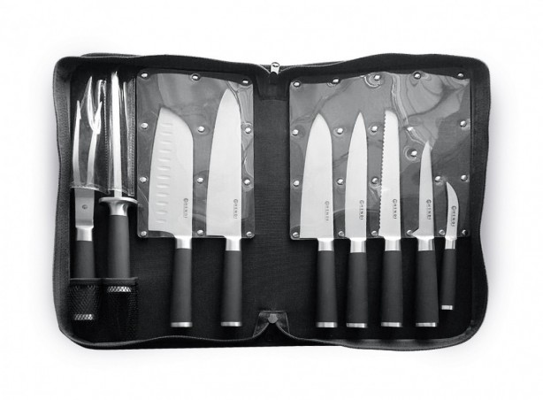 HENDI STAINLESS STEEL KNIFE CASE 9PCS 