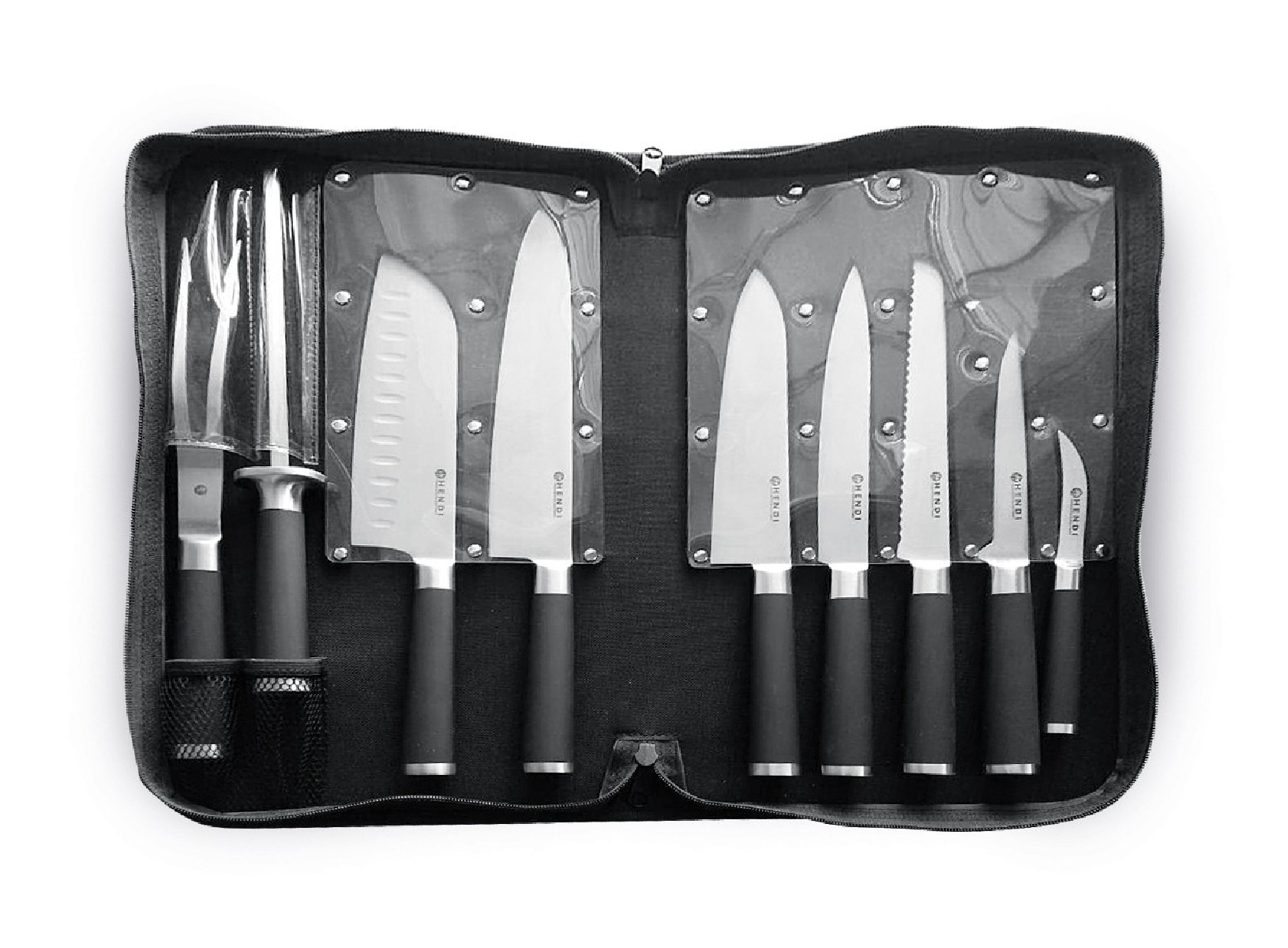 HENDI STAINLESS STEEL KNIFE CASE 9PCS 