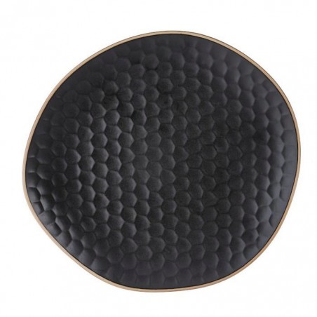 LE COQ KYPSELI MATT BLACK ASSIETTE PLATE 28X25.5CM STONEWARE