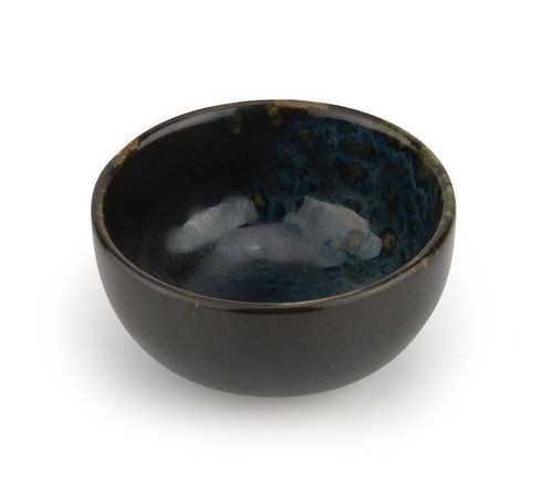 LE COQ PHOBOS BLACK BLUE DOTS BOL / COUPELLE 8.5XH4CM STONEWARE