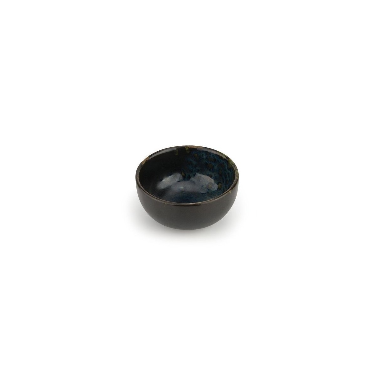 LE COQ PHOBOS BLACK BLUE DOTS BOL / COUPELLE 8.5XH4CM STONEWARE