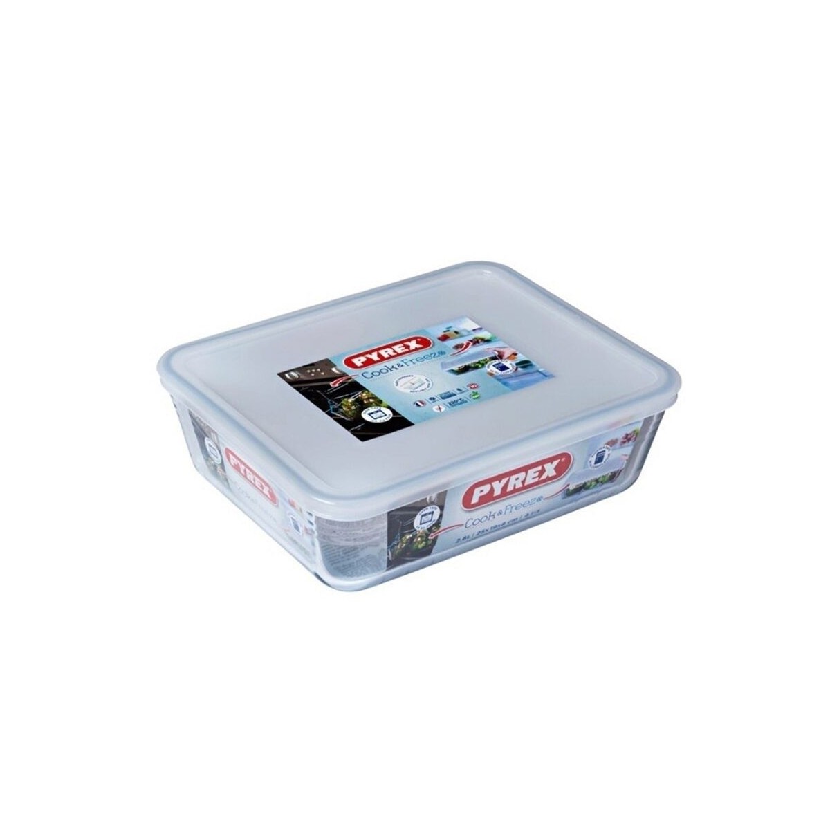 PYREX COOK&FREEZ PLAT RECT 19X14XH4CM 0.80L A/CBOROSILICATE -40+300° 