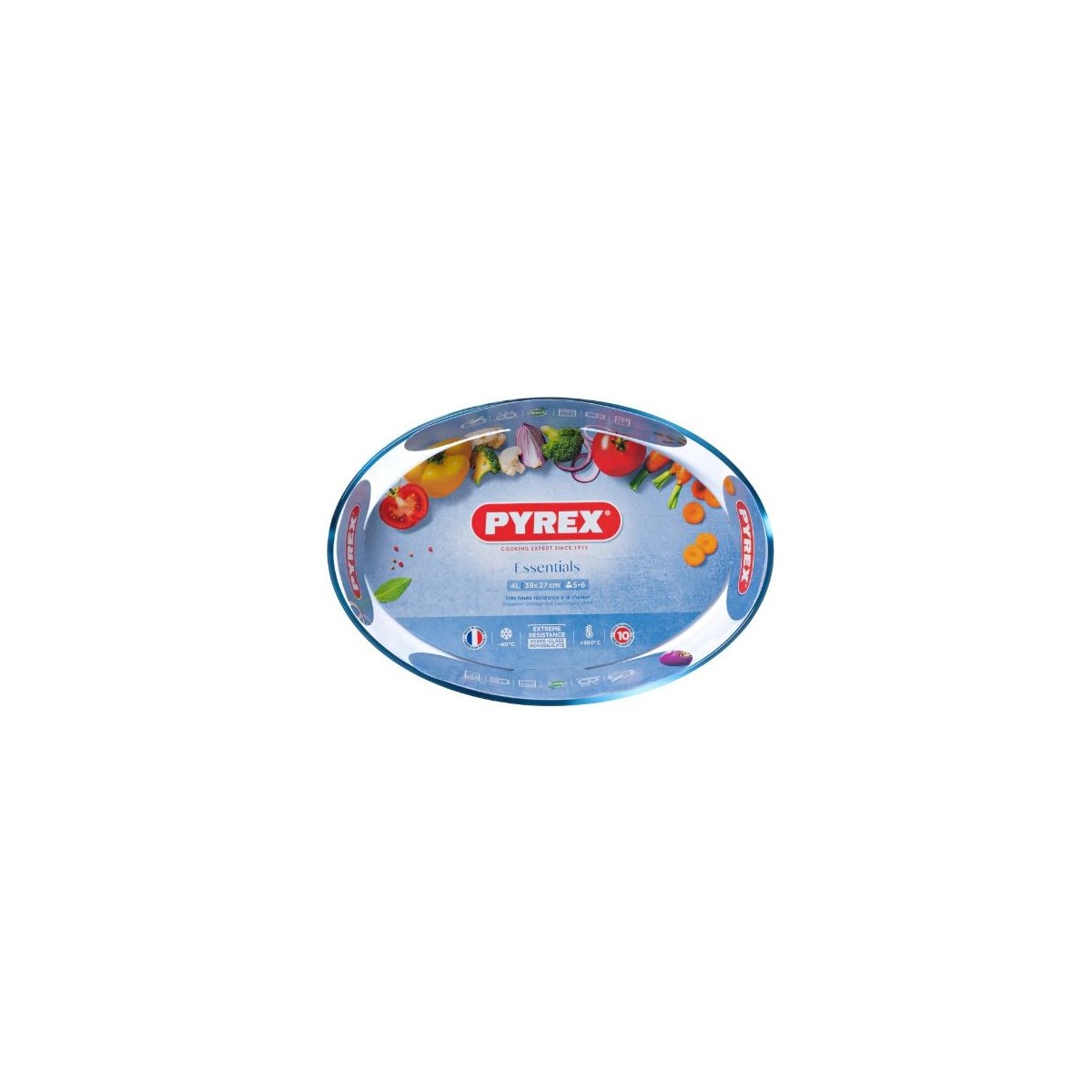 PYREX OVAL ROASTER ESSENTIALS 39X27CM 4L  -40+300°