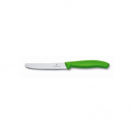 VICTORINOX COUTEAU TABLE/TOMATES 10CM VERT BOUT ARRONDI