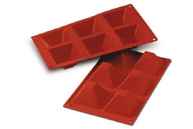 SILIKOMART SF007 MOULE 6 PYRAMIDES 71 X 71 H 40MM 90ML ANTI-ADHESIF GN1/3 -50° À 250°