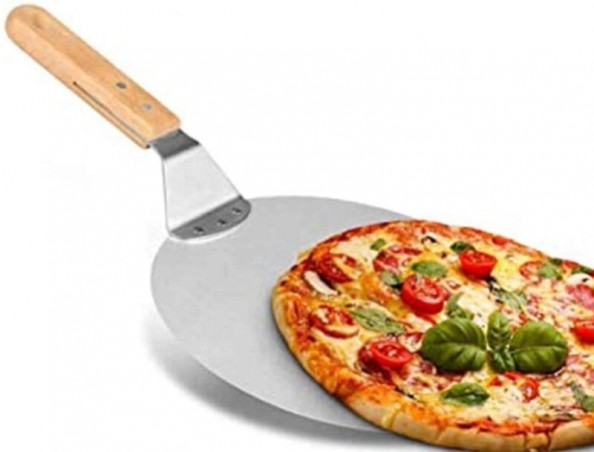 PATISSE PELLE PIZZA INOX 26CM MANCHE BOIS COURT- MENAGER