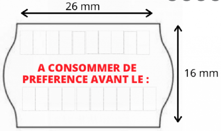 ETIQUETTE BLITZ 26X16MM R "À CONSOMMER DE PRÉFÉRENCE" BOITE DE 36 ROULEAUX DE 1000 ETIQUETTES