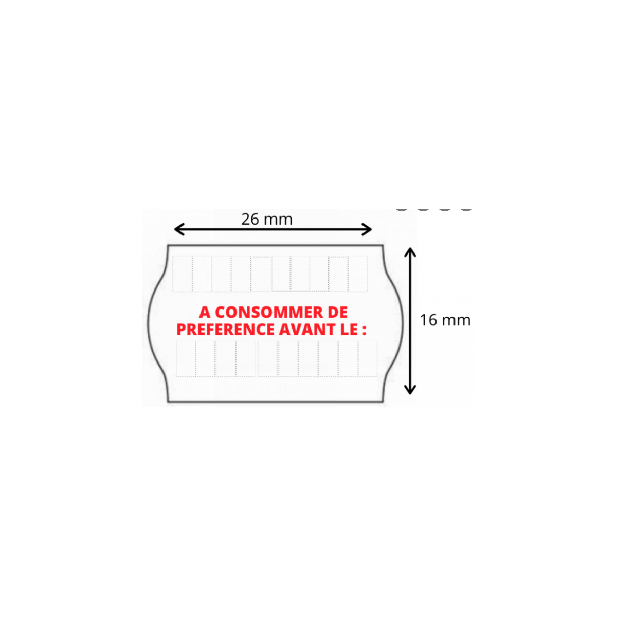 ETIQUETTE BLITZ 26X16MM R "À CONSOMMER DE PRÉFÉRENCE" BOITE DE 36 ROULEAUX DE 1000 ETIQUETTES