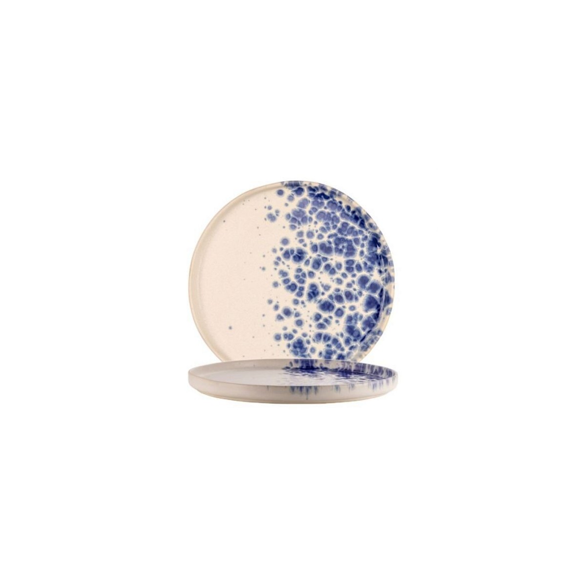 LE COQ PHOBOS WHITE BLUE DOTS ASSIETTE 20.5XH2CMSTONEWARE