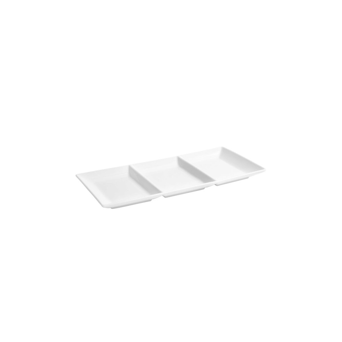 MING PLATTE BORD 3 COMP RECT 32X15CM - PORSELEIN