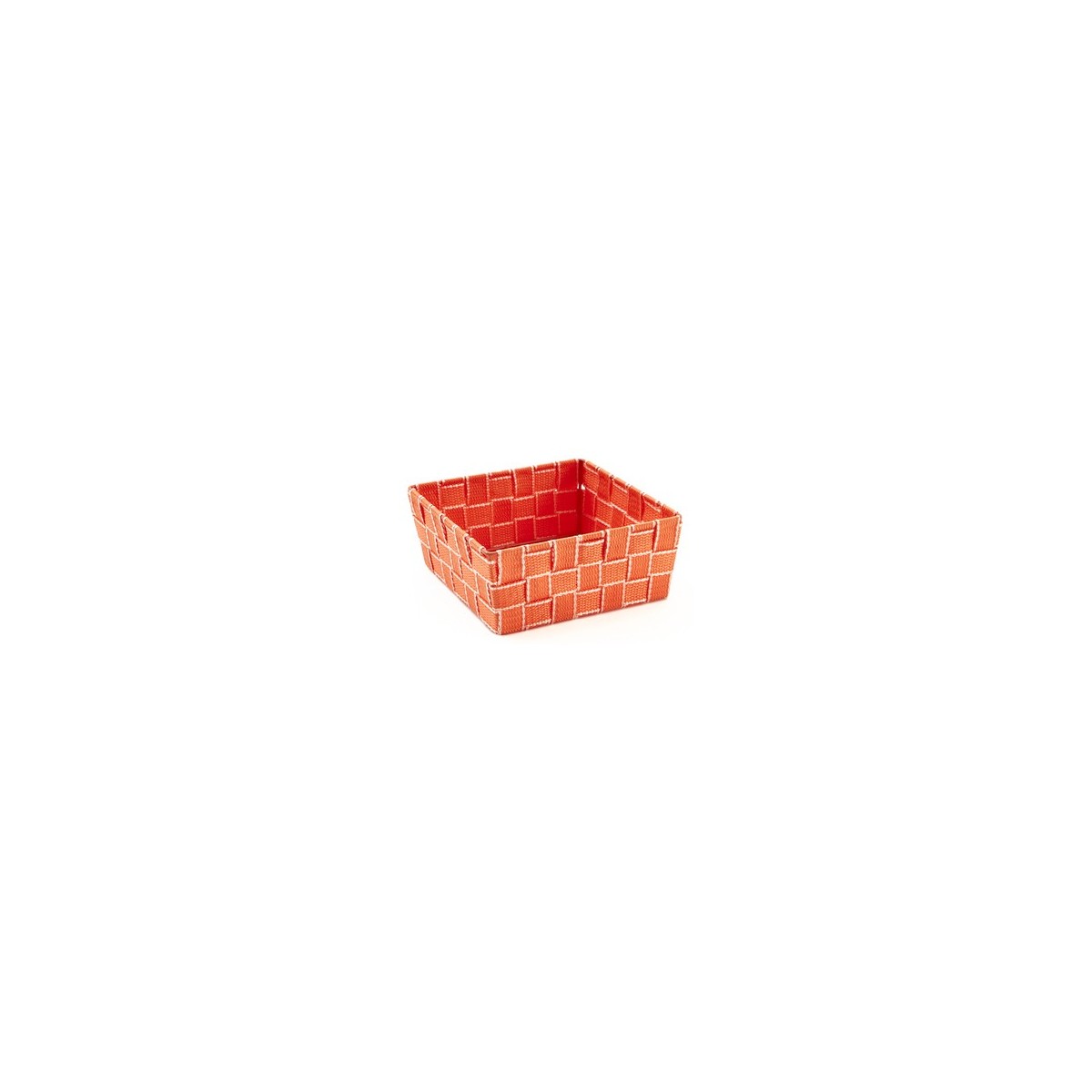 SQUARE BASKET XSM ORANGE STRIPED ROPE15X15CM HT5,5CM