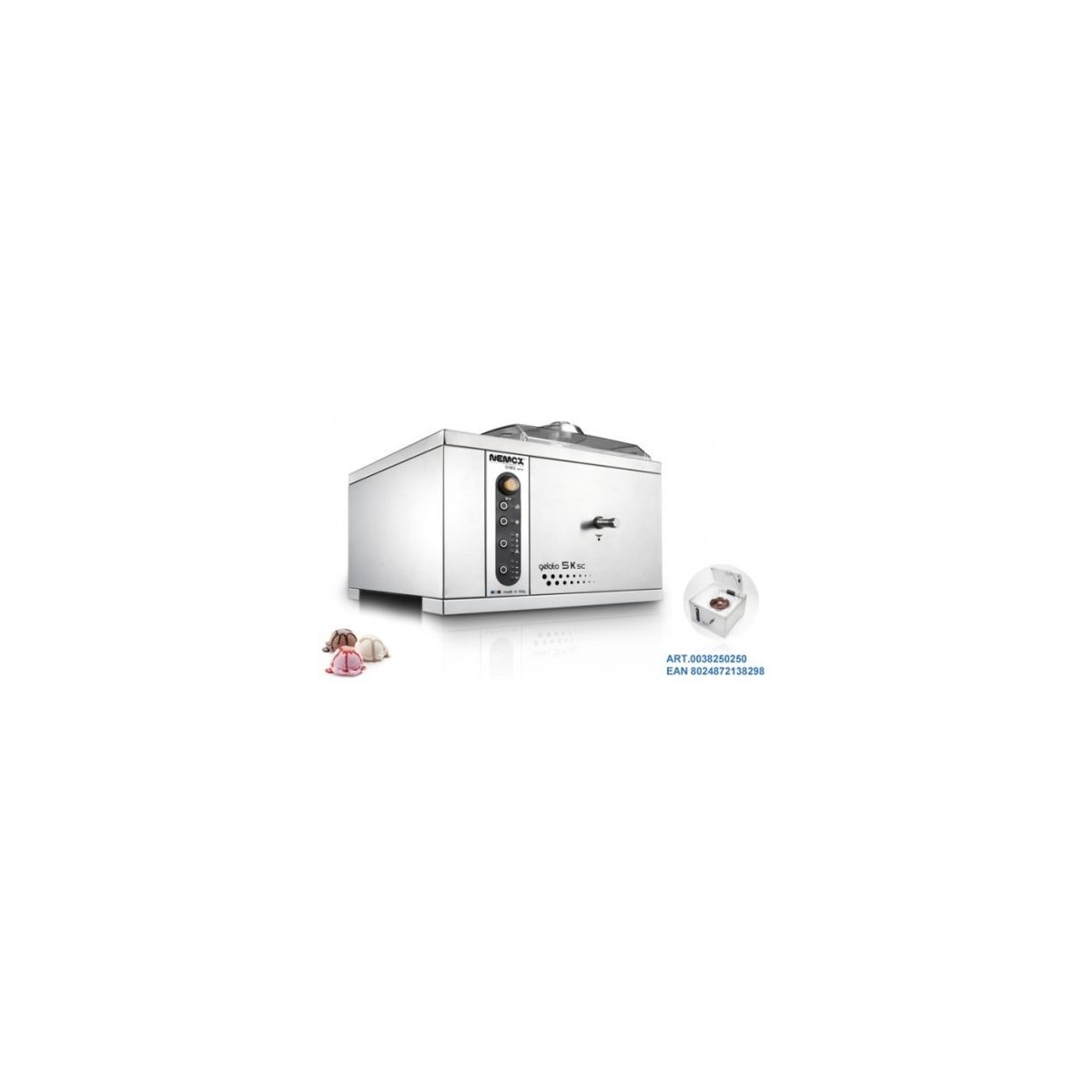 GELATO IJSMACHINE 5K SC NEW 5L 600W MONO TT INOX 7L/H