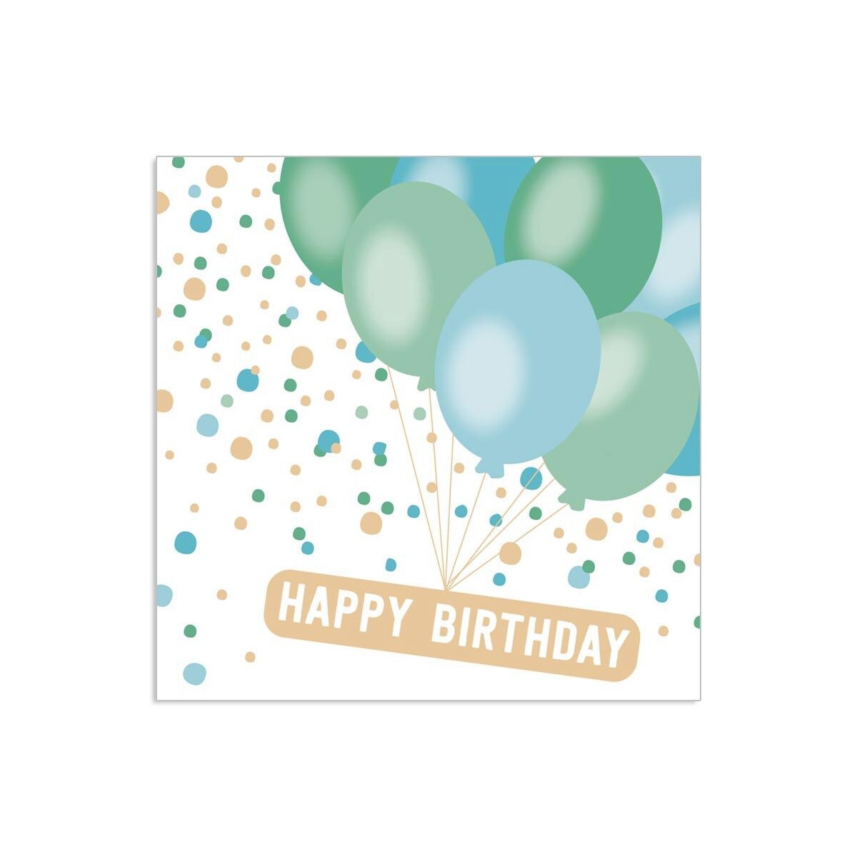 ARTEBENE SERVIETTE 33X33CM HAPPY BIRTHDAY BALLON OR RETRO" PAQUET DE 20 PCES