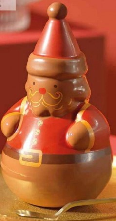 070437 PRINTPLAAT SANTA CLAUS MALLEN "IN MIJN KAP" THERMOFORMÉ 15X8,7CM ±80GR 10STKS