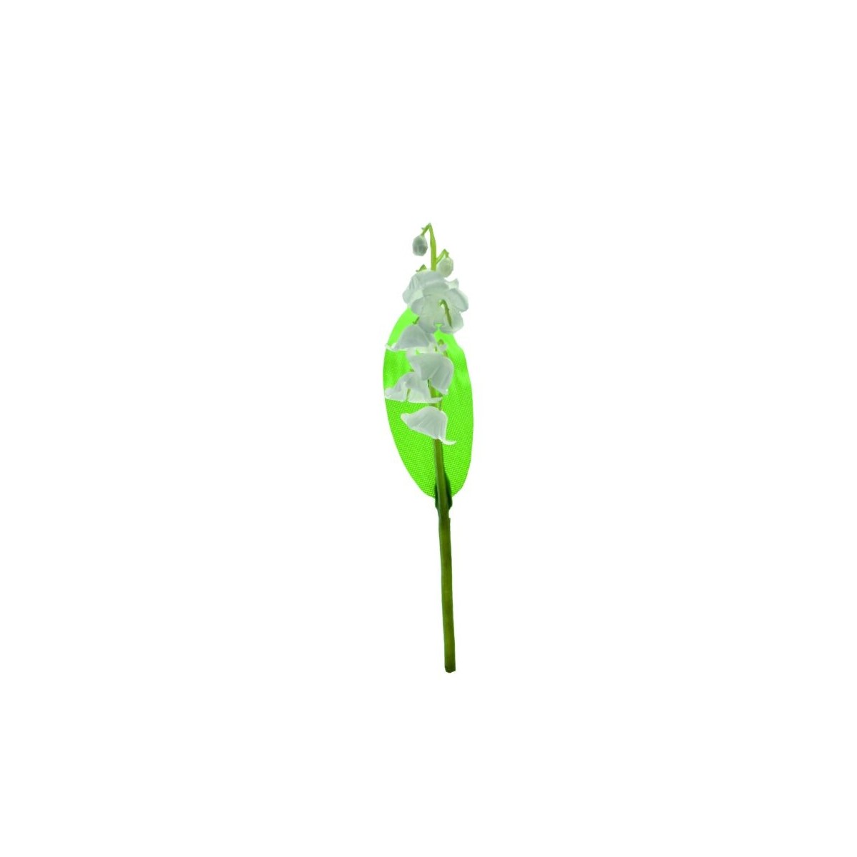 PIQUET MUGUET 1 BRANCHE 1 FEUILLE HT 15CM  PLASTIQUE 30 PCES