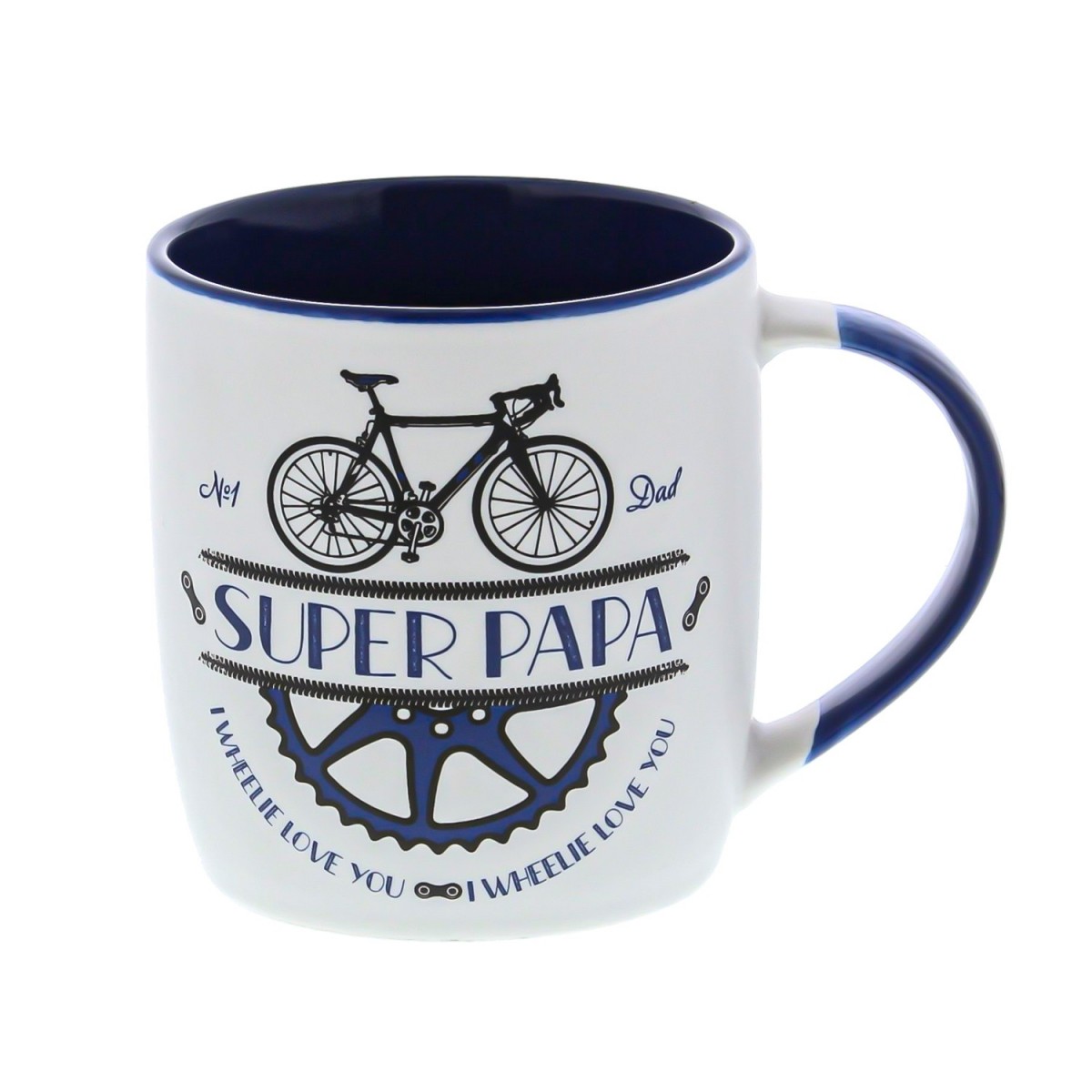 BIKE SUPER PAPA MUG HT 9,2CM