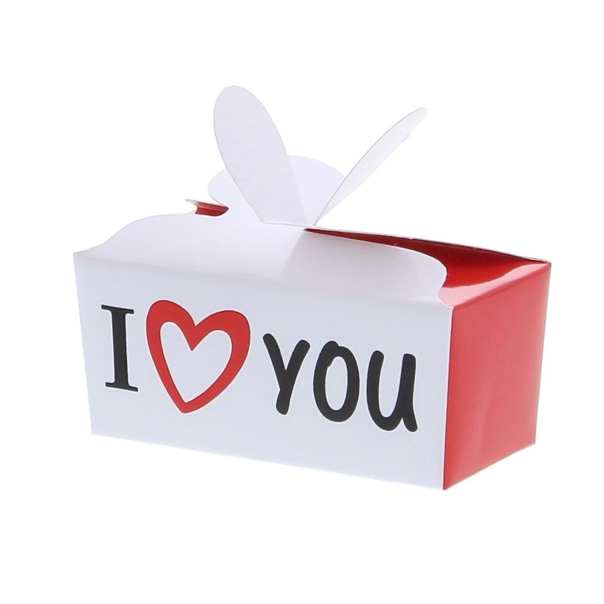 BUTTERFLY-BOX I LOVE YOU 2 CHOCOLATES 7X3,5CMHT 3,5CM 100PCES