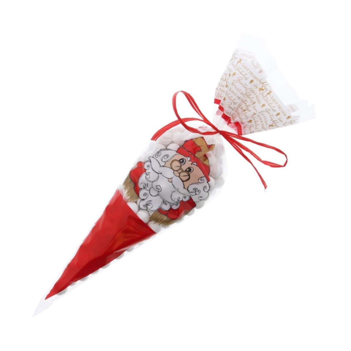 SACHET CONIQUE SAINT NICOLAS  25 X 46 CM 500 GR. PAQUET DE 50 PCES