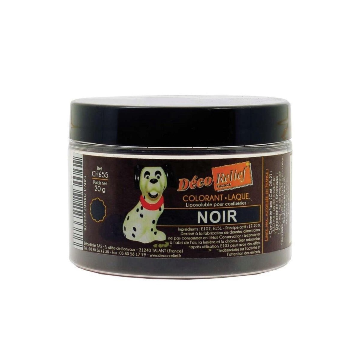 COLORANT LAQUE EN POUDRE POUR CHOCOLAT NOIR 20GR