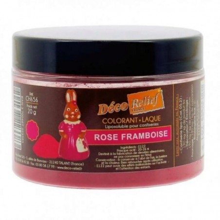 COLORANT LAQUE EN POUDRE POUR CHOCOLAT ROSE FRAMBOISE 20GR