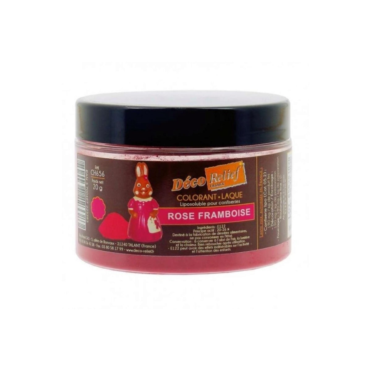 COLORANT LAQUE EN POUDRE POUR CHOCOLAT ROSE FRAMBOISE 20GR