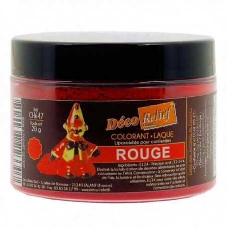 COLORANT LAQUE EN POUDRE POUR CHOCOLAT ROUGE 20GR