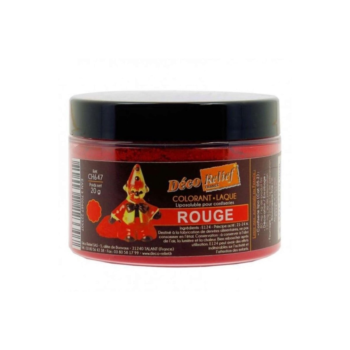 COLORANT LAQUE EN POUDRE POUR CHOCOLAT ROUGE 20GR