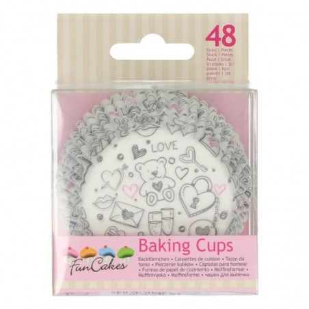 FunCakes Cupcakevormpjes Liefdes Doodle48 STUKKEN BLISTER