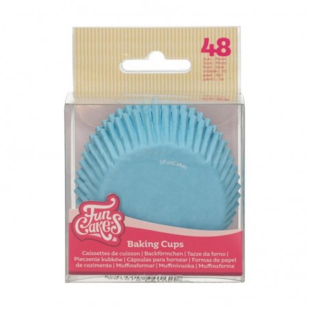 FUNCAKES CAISSETTE CUPCAKE BLEU CLAIR48 PCES