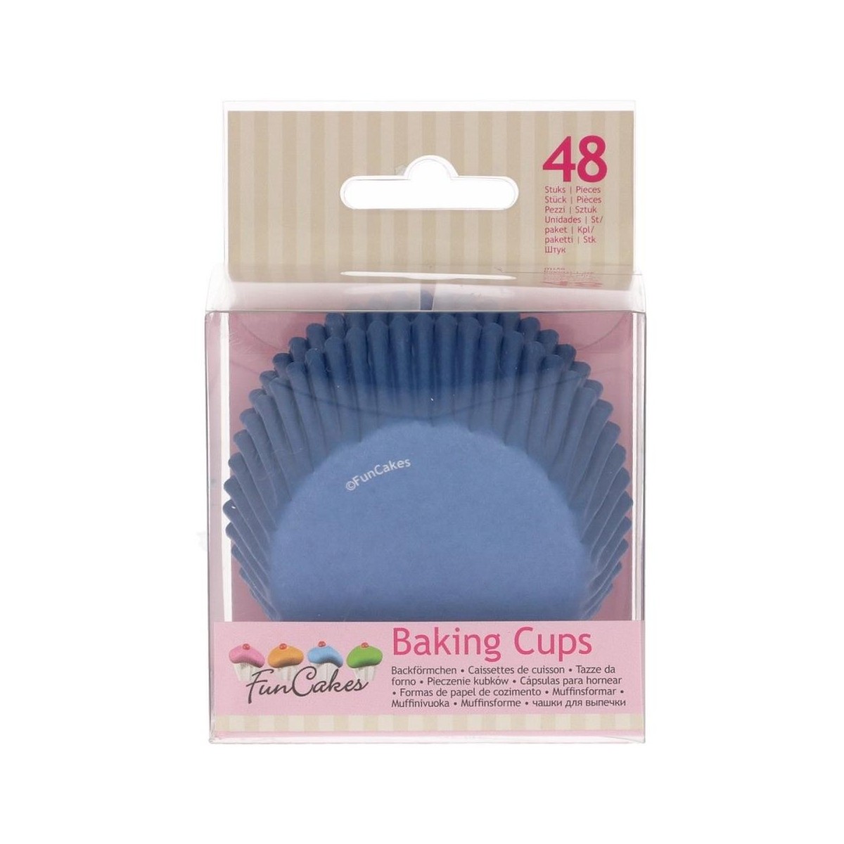 FUNCAKES CAISSETTE CUPCAKE BLEU ROI48 PCES