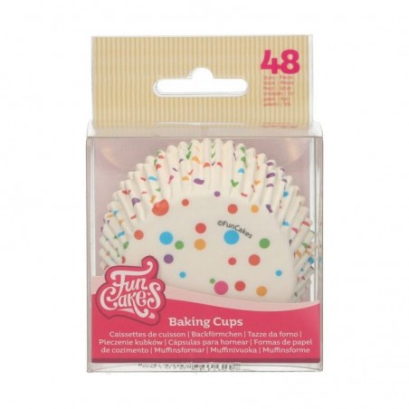 FUNCAKES CAISSETTE CUPCAKE CONFETTIS MULTICOLORE48 PCES