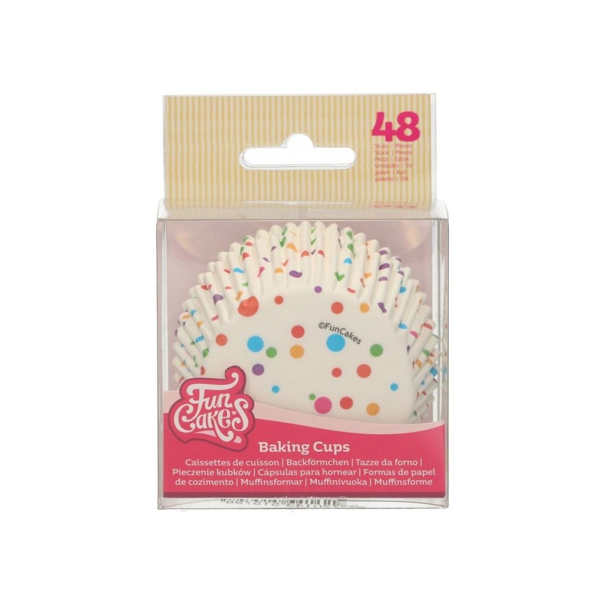 FUNCAKES CAISSETTE CUPCAKE CONFETTIS MULTICOLORE48 PCES