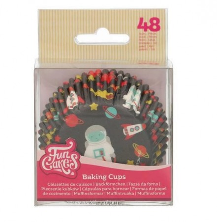 + FUNCAKES CAISSETTE CUPCAKE ESPACE 48 PCES