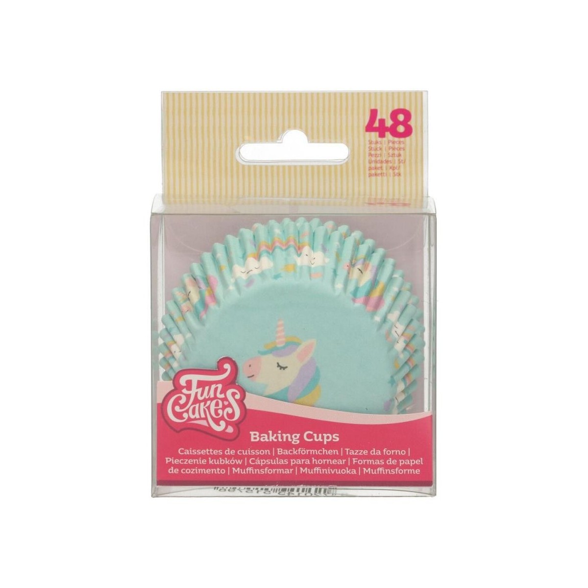 FUNCAKES CAISSETTE CUPCAKE LICORNE 48 PCES