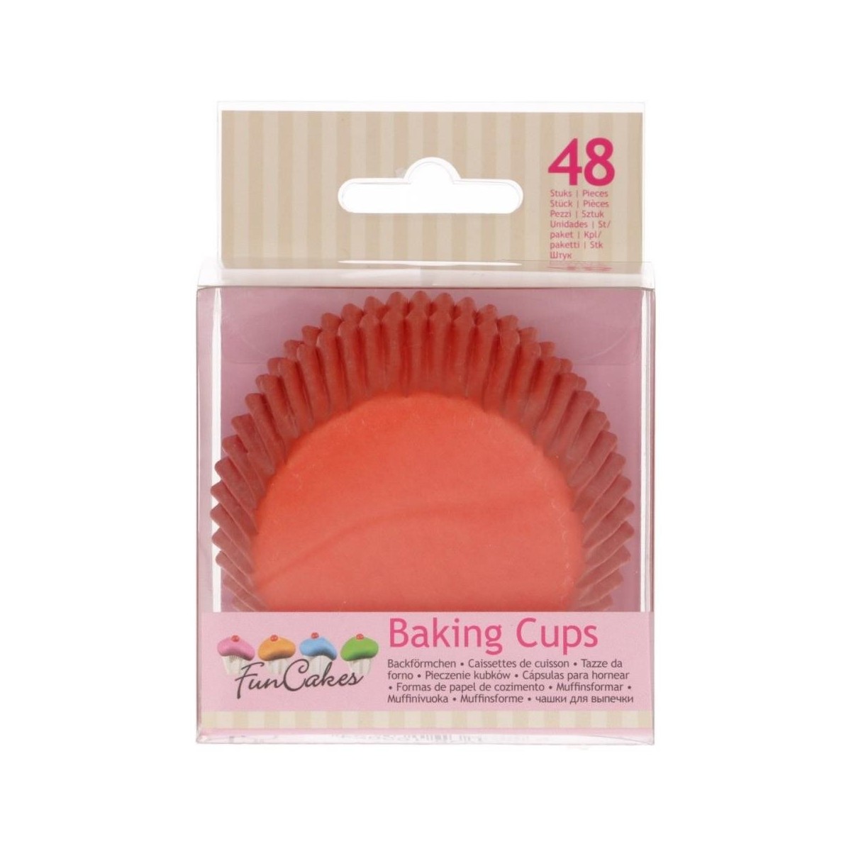 FUNCAKES CAISSETTE CUPCAKE ORANGE 48 PCES