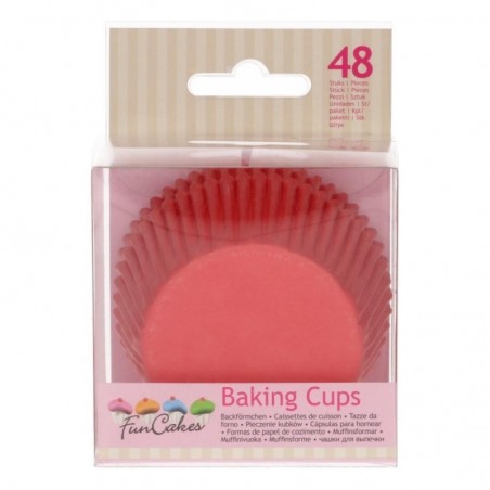 FUNCAKES CAISSETTE CUPCAKE ROUGE 48 PCES