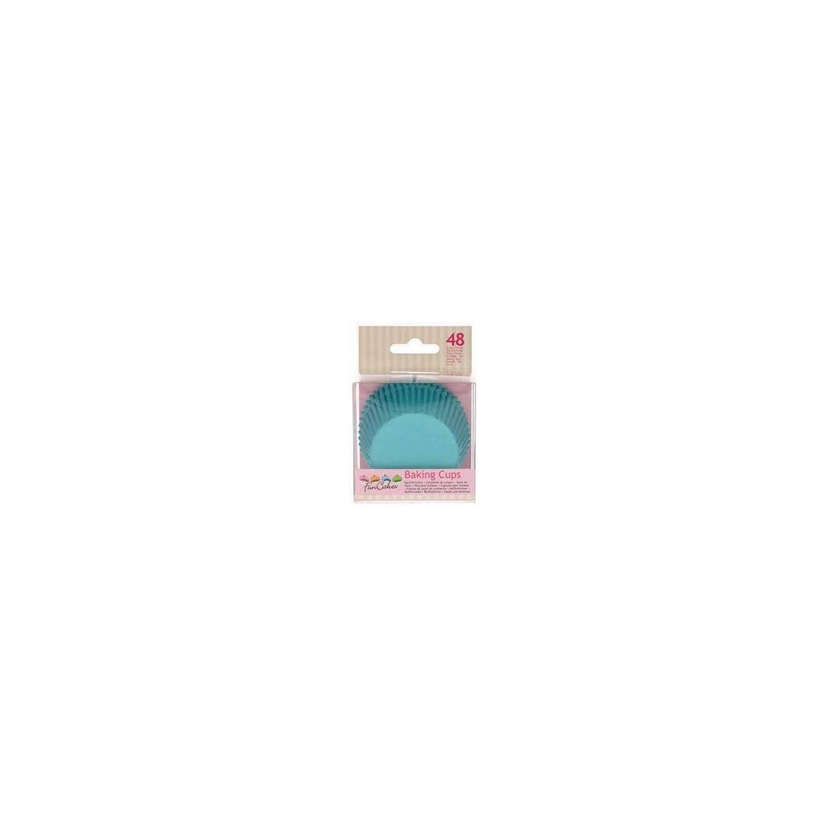 FUNCAKES CAISSETTE CUPCAKE TURQUOISE 48 PCES