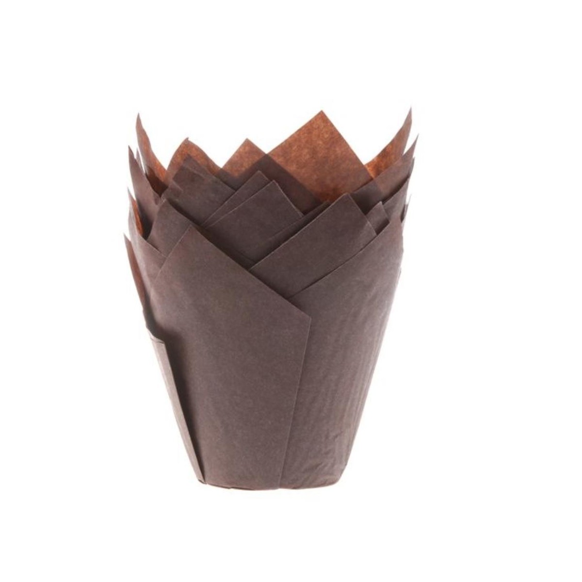 HOM TULIPCUP MUFFIN MARRON DIAM 5CM 36 PCES