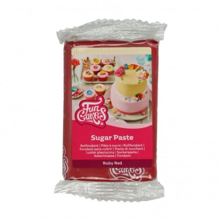 FUNCAKES PATE A SUCRE ROUGE RUBY 250GR