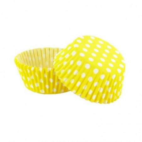 CAISSETTE CUPCAKE JAUNE POIDS BLANC 50 PCES