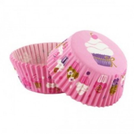 Cupcakevormpjes roze cupcake decoratie50 stukken blister