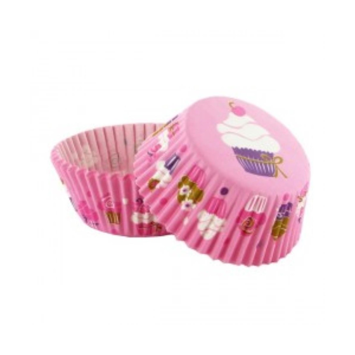 Cupcakevormpjes roze cupcake decoratie50 stukken blister