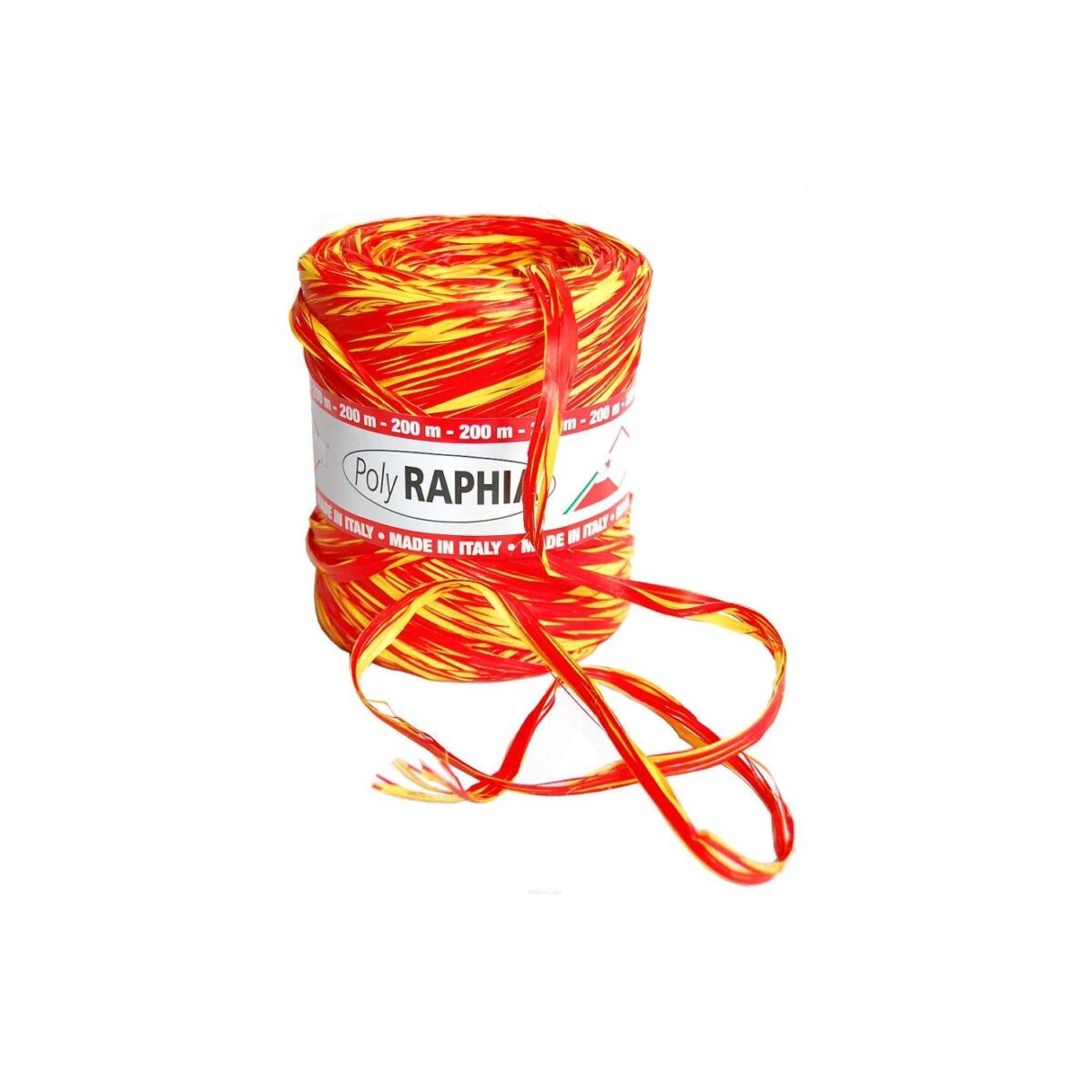 POLY RAPHIA 15MM X 200M ROUGE+JAUNE R258