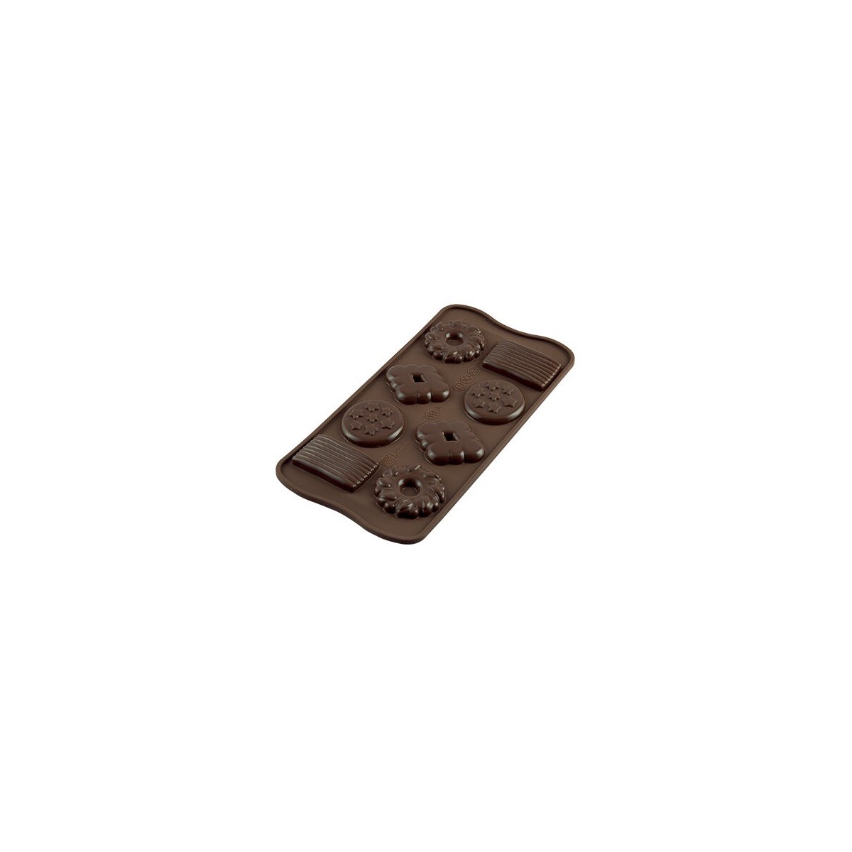 MOULE A PRALINE EN SILICONE BRUN BISCUIT SCG25