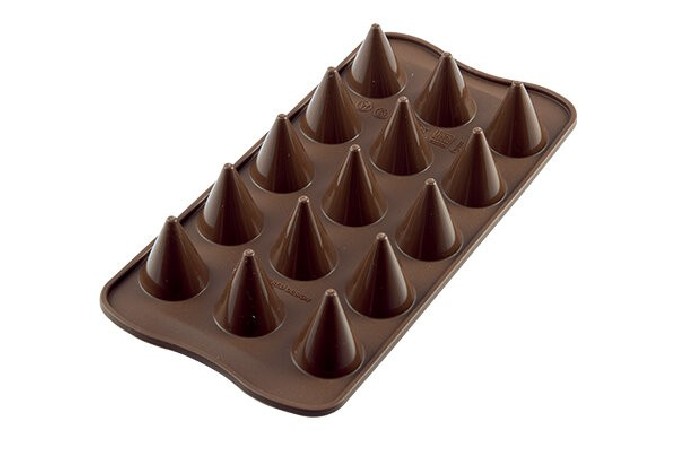 MOULE A PRALINE EN SILICONE BRUN CONE SCG20