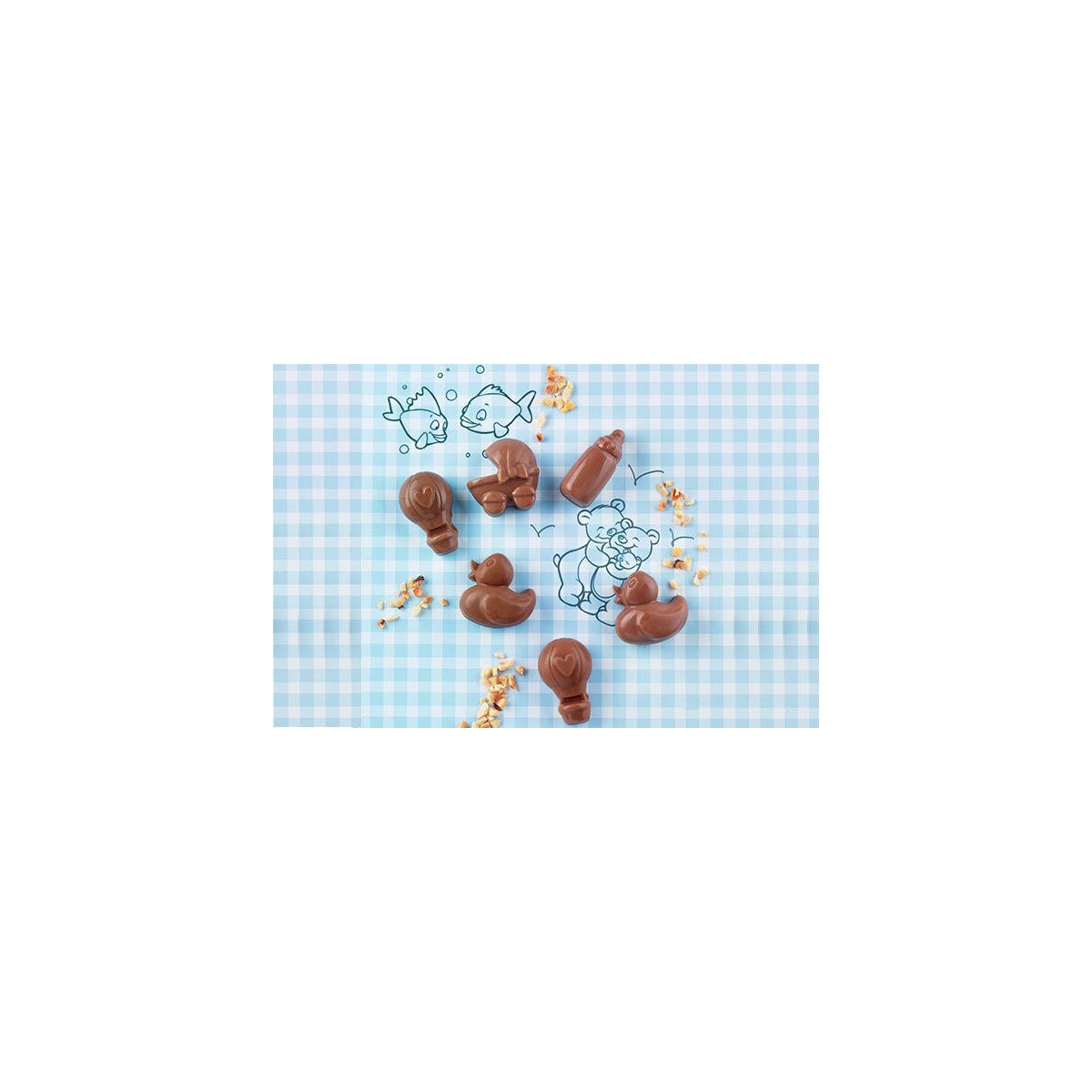 MOULE A PRALINE EN SILICONE BRUN CUILLERE SCG28