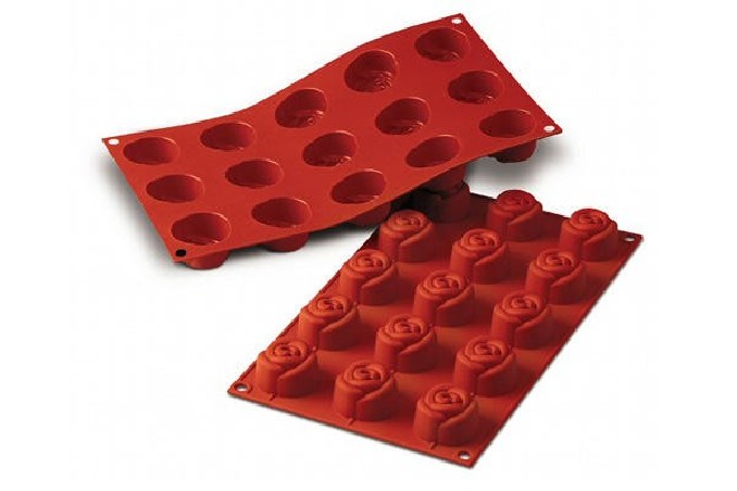 SILIKOMART SF074 MOULE 15 PETITES ROSES Ø44 HT 27MM 23ML ANTI-ADHESIF GN1/3 -50° À 250