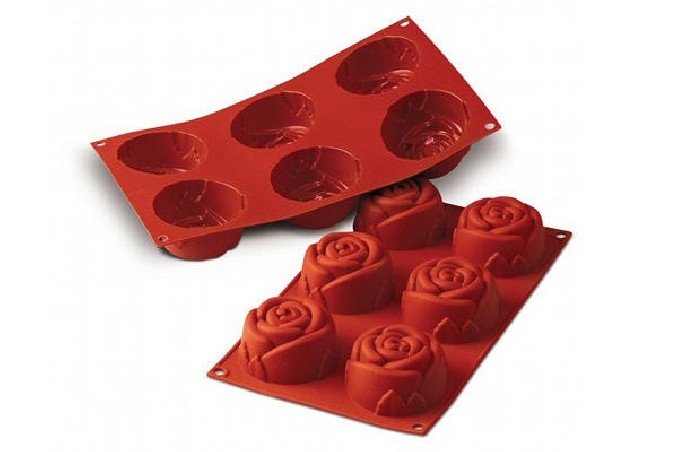 SILIKOMART SF077 MOULE 6 ROSES Ø76 HT 40MM 115ML ANTI-ADHESIF GN1/3 -50° À 250