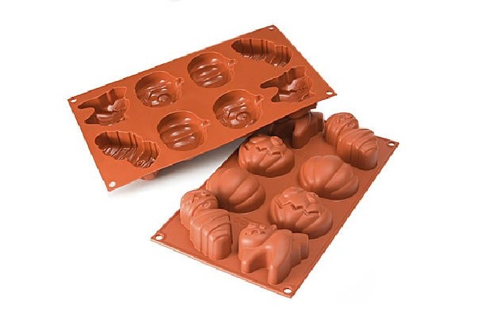 SILIKOMART SF116 MOULE 8 FORMES HALLOWEEN 70X64 HT 32MM 78ML ANTI-ADHESIF GN1/3 -50° À 250°