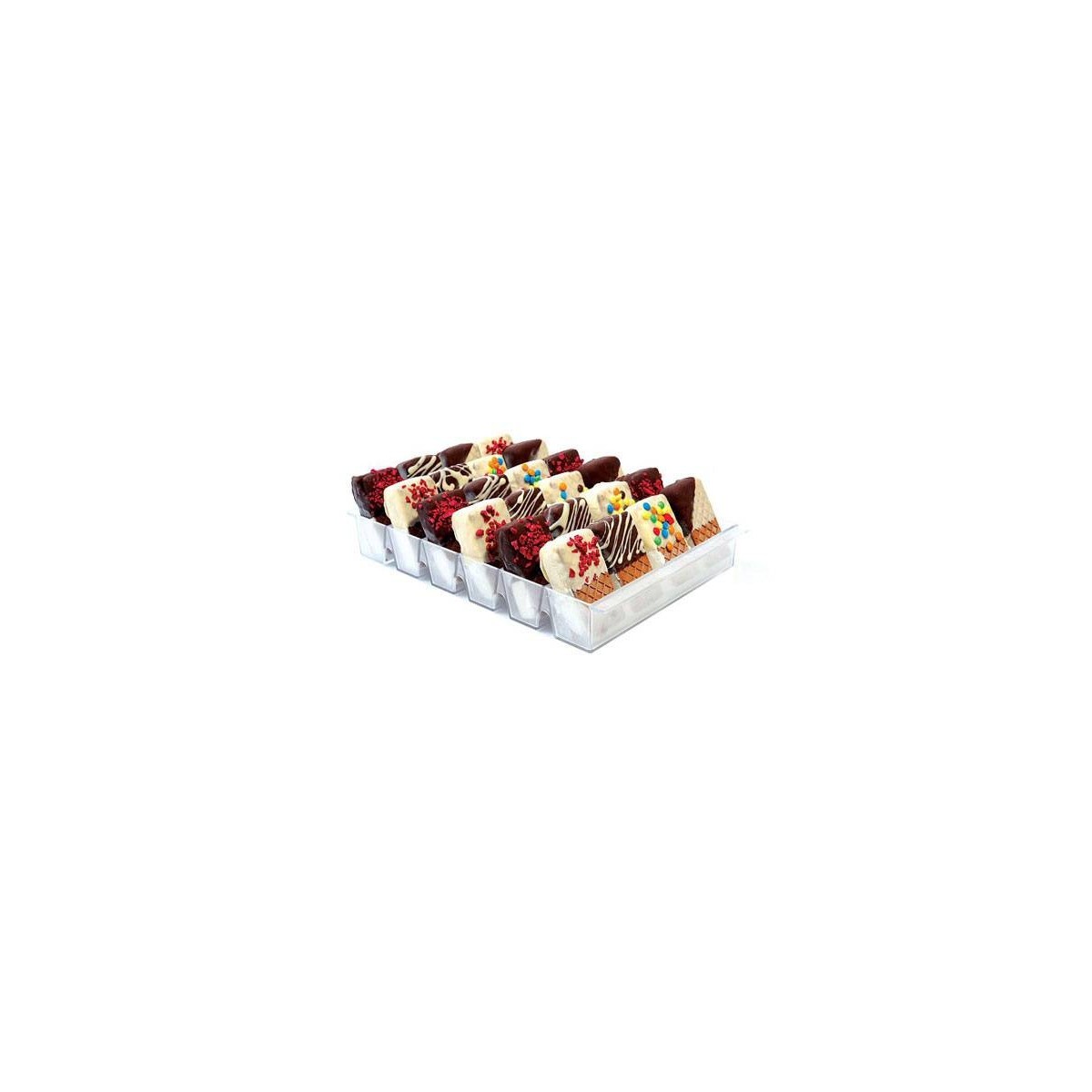 PRESENTOIR TRANSPARENT PAR LE BAS 24 FRISCOS 235X360 HT 48MM